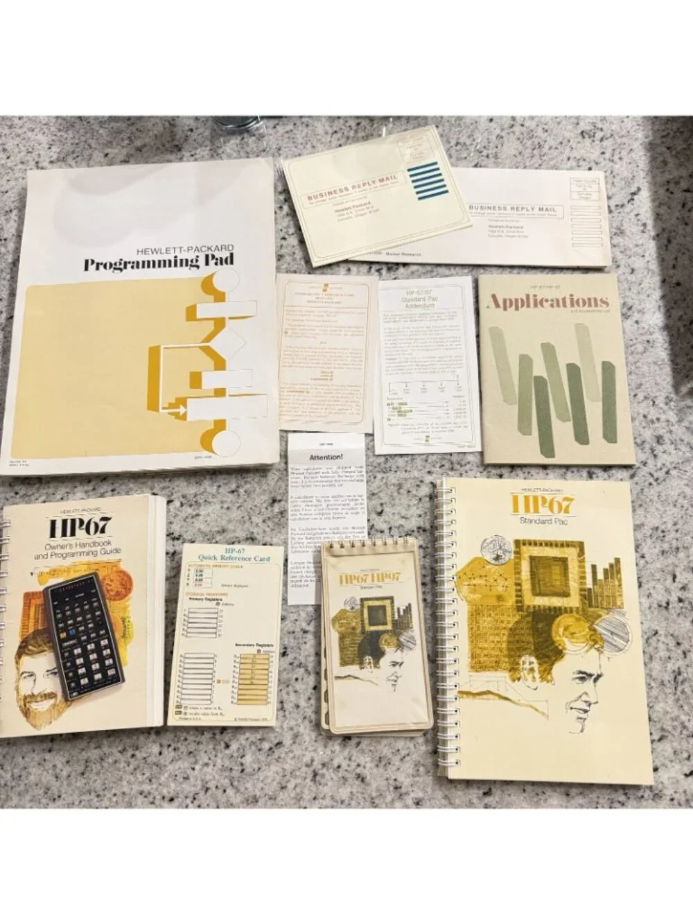 Vtg HP-67 Hewlett Packard Programmable Calculator Magnetic Cards Manuals Box